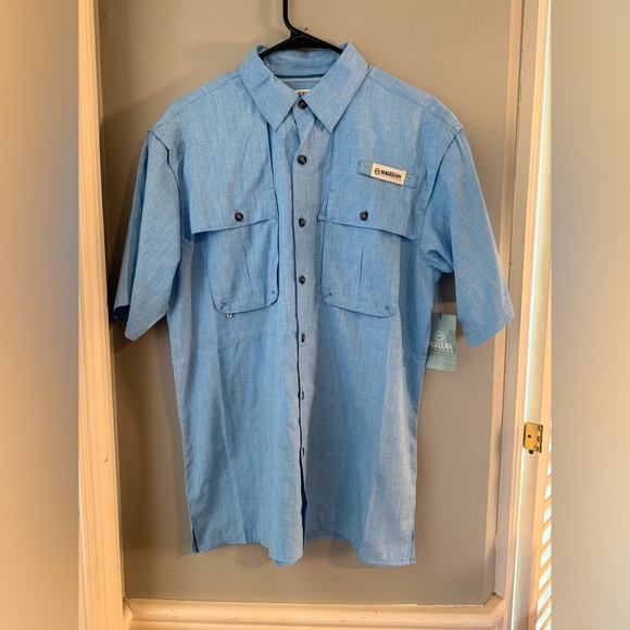 NWT Magellan Outdoors Blue Casual Button Down Shirt - Picture 1 of 7
